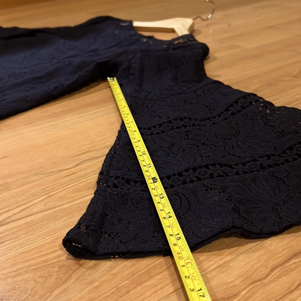 Loft dark blue lace top with bell sleeves - Picture 11 of 15